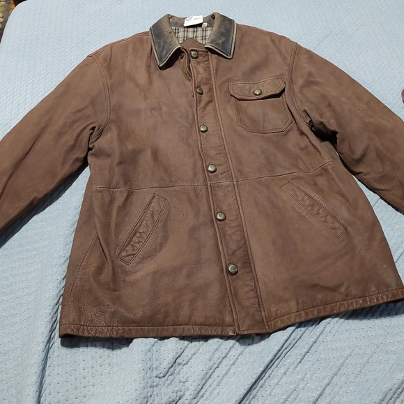 Roundtree & yorke Men's Jacket Leather Vintage - Picture 8 of 9